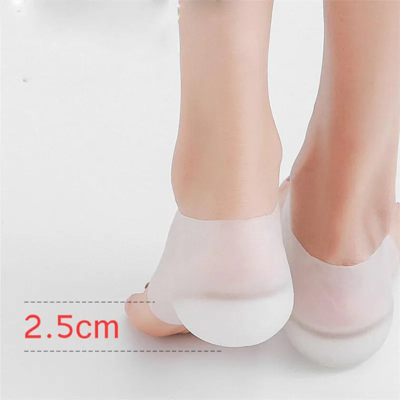 Unisex Invisible Height Lifting Increase Insoles Silicone Elastic Heel Pad Foot Protection Men Women Heel Cushion Hidden Insole