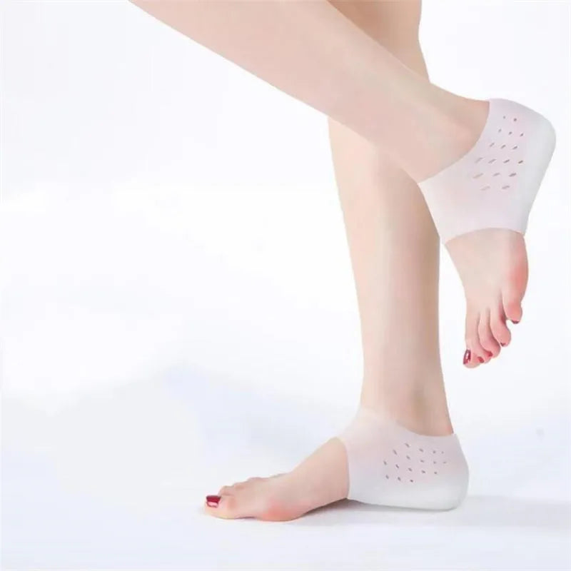 Unisex Invisible Height Lifting Increase Insoles Silicone Elastic Heel Pad Foot Protection Men Women Heel Cushion Hidden Insole